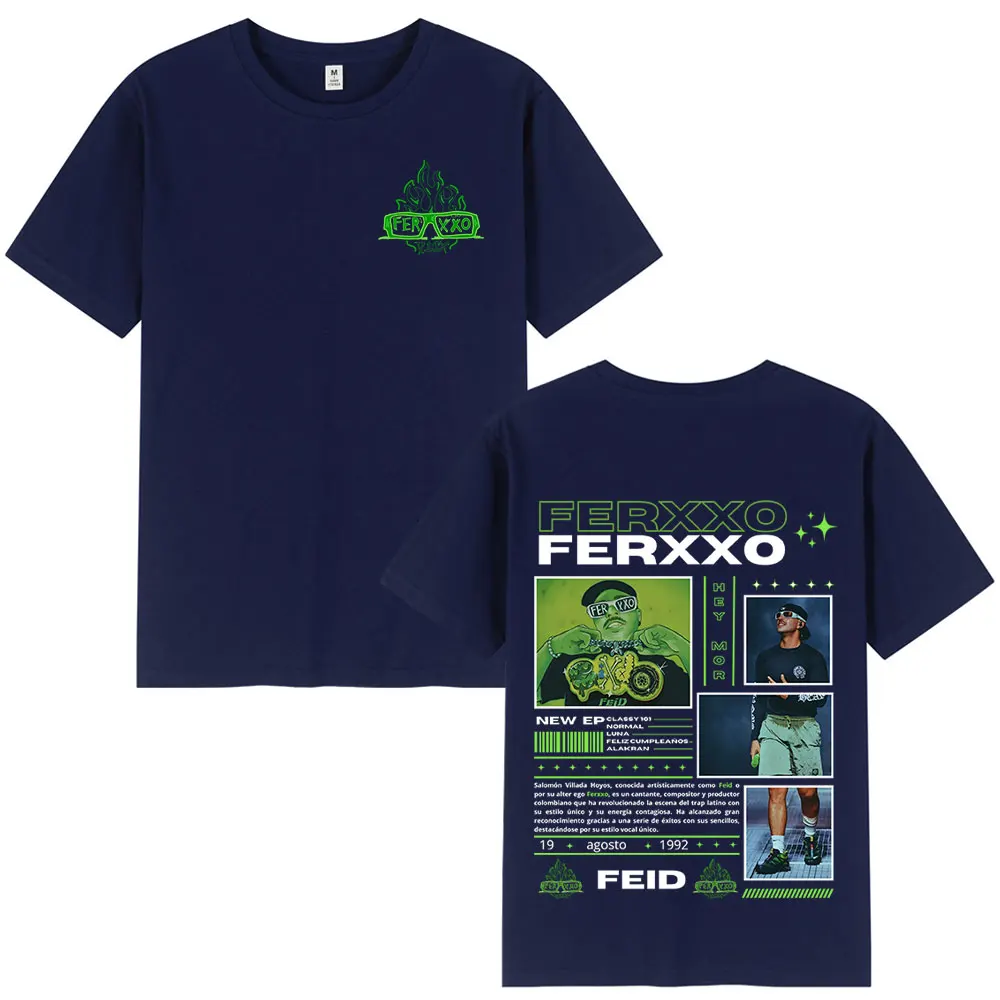 Rapper Feid Ferxxo Album Merch T Shirt Mens Women Clothing Fashion Hip Hop T-shirt Cotton Casual Oversized T-shirts Streetwear