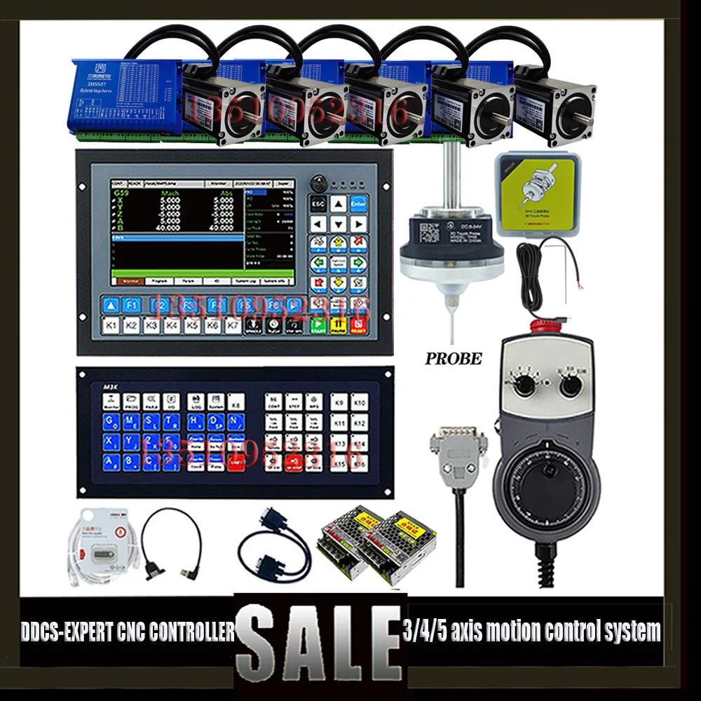 

Ddcs-expert Cnc Controller 3 4 5 Axis+latest Extended Keyboard+3d Side Finder+nwma23 Hybrid Servo Kit+handwheel Mpg 75w24v