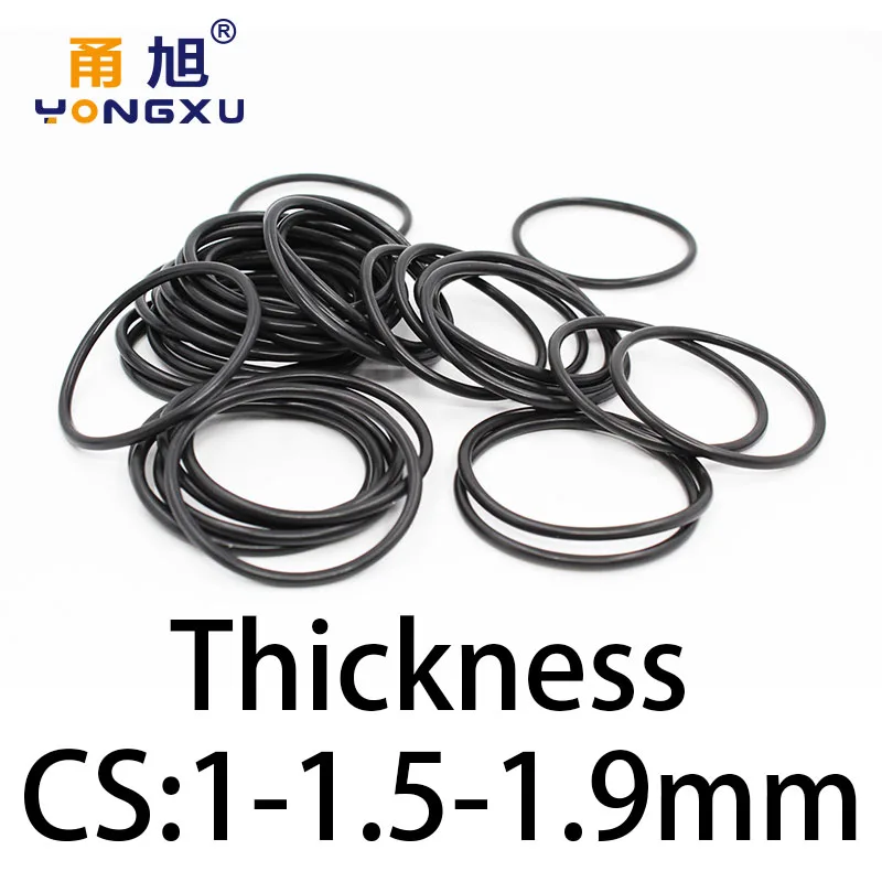 O-ring thickness 1/1.5/1.9mm CS fluororubber FKM sealing temperature resistant gasket rubber ring complete in specifications.-