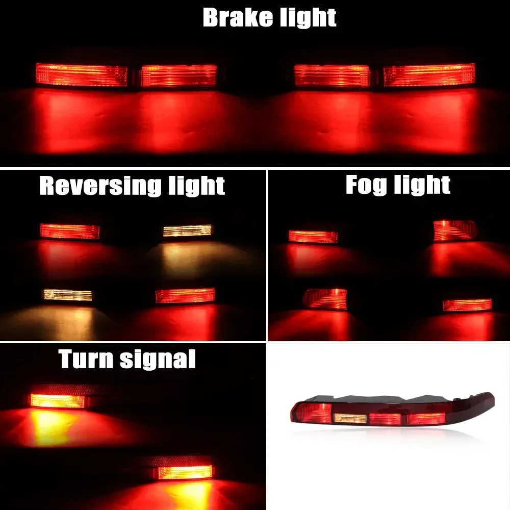For Audi Q7 2016-2021 EU Car Rear Bumper LED Reflector Light Turn Signal Stop Fog Lamp W/4 Bulbs 4M0945096 4M0945095