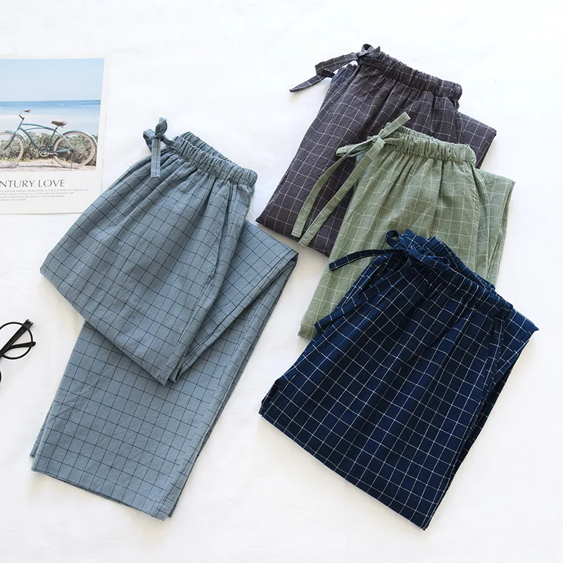 Pyjamahose für Damen, aus Baumwolle, für den Hausgebrauch, Herbst- und Winterhose, kariert, mit elastischem Bund und Kordel, Schlafhose für Studentinnen, weich und modisch. – Detail 5