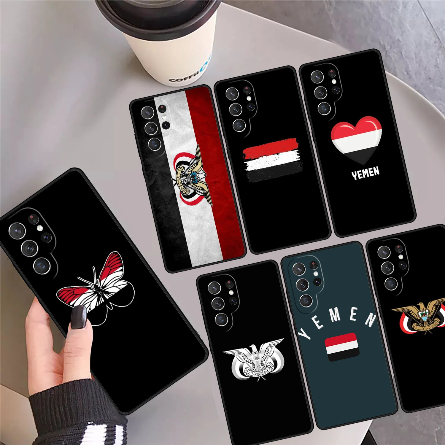 Yemen Flag Coat of Arms Phone Case Cover For Samsung Galaxy S24 Ultra 23 S22 Plus S21fe Lite S20 S8 S9 S10 Note 10 Pro Note 20