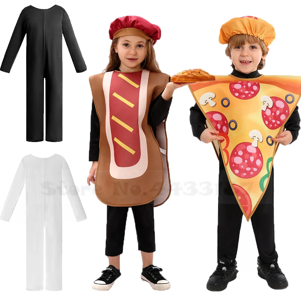 New Kid Donut Pizza Cheese Egg Jumpsuit Children's Halloween Food Costume Children's School Performance Suit Cosplay Costume