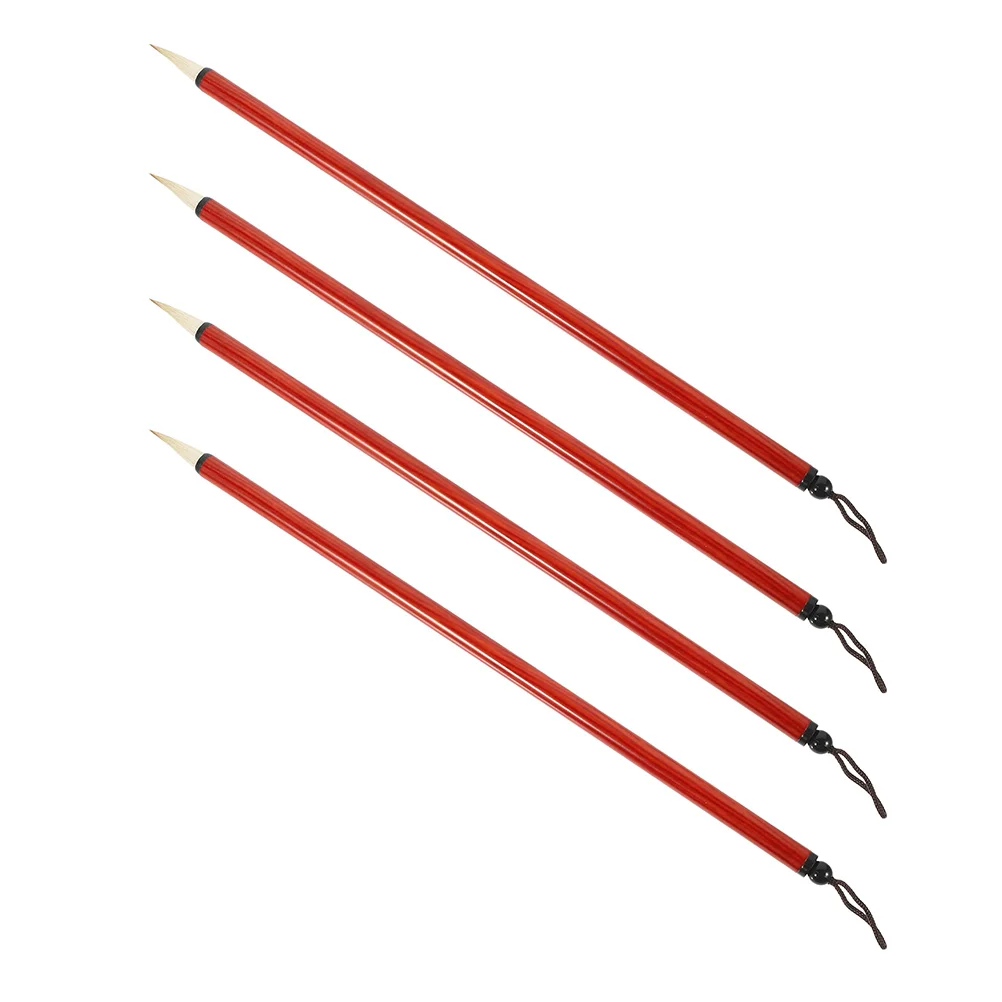 4 pçs pequeno script caligrafia escova caneta ponta fina para pintura a tinta chinesa escrita arte iniciantes prática conjunto caligrafia