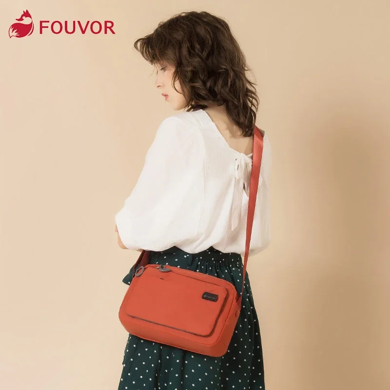 Fouvor Nowa Moda Oxford Tkanina Damskie Torby Wodoodporna Nylonowa Torba na Ramię z Zamkiem Błyskawicznym Outdoor Podróż Sportowa Torba Crossbody 2802-12