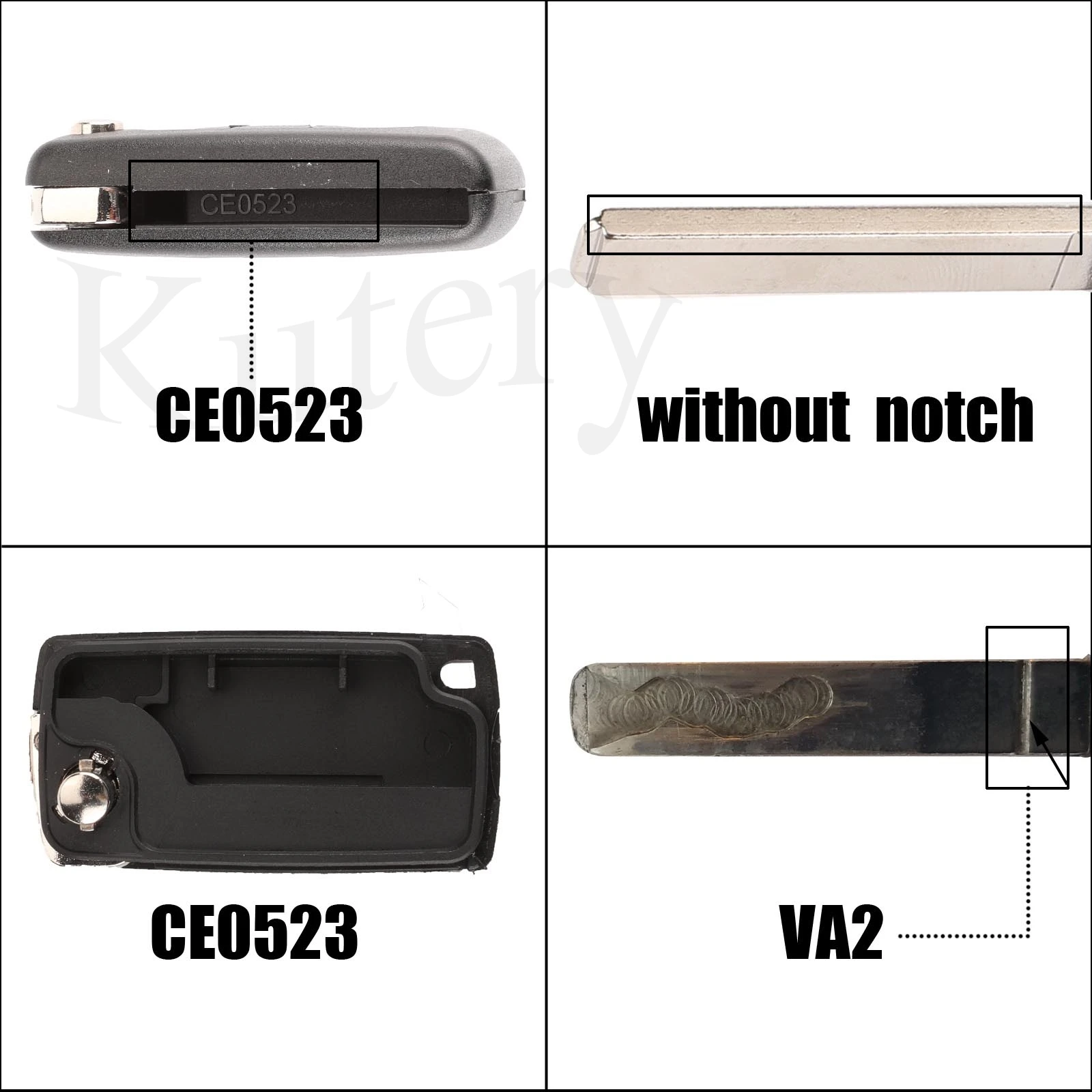 jingyuqin VA2 Car Key ASK 433 mhz ID46 - PCF7941 For Peugeot 207 407 306 Partner ect 3 Button Flip Remote Fob CE0523