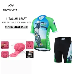 KEYIYUAN New Cartoon Anime Child Road Bike Cycle Wear Suit Kids Short Sleeve Cycling Jersey Tops Boy Girls MTB Clothing Shorts