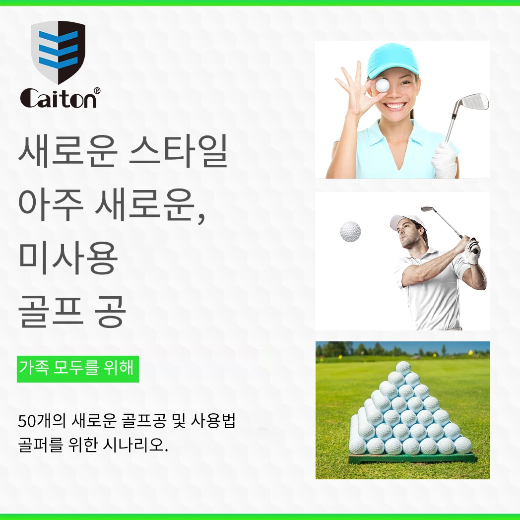 Caiton 50Pcs 3-Layer Golf Balls 332 Dimple Max Distance Spin Control Durable Precision Practice Training Play Balls Men Women