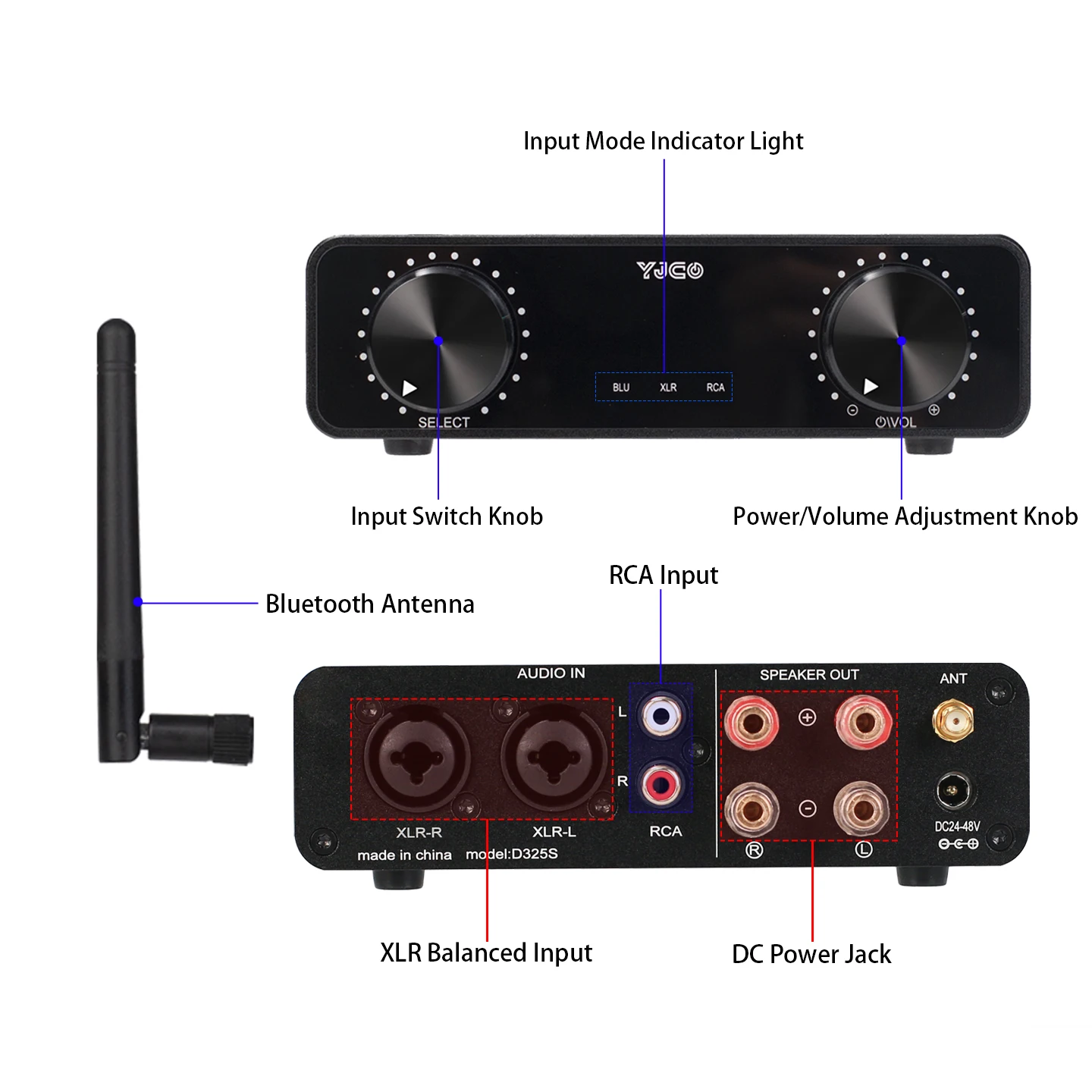 YJCO D325S High Power Fully Balanced TPA3255 Power Amplifier HiFi