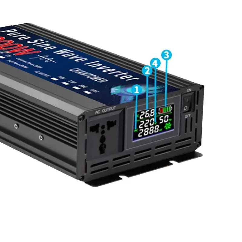 Inverter Pure Sine Wave DC 12v To AC 220v 2000W 3000W 4000W 5000W 50HZ Portable Power Voltage Converter Car Solar Inverter