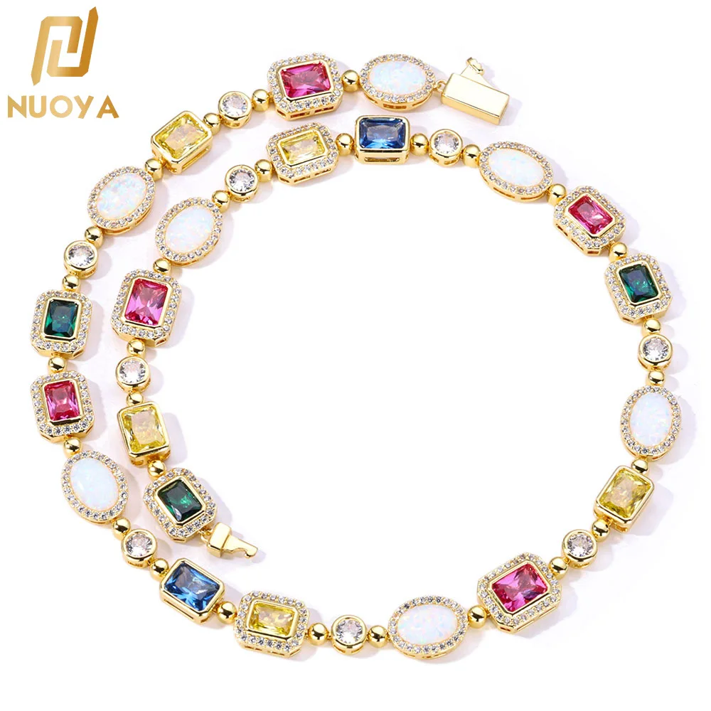 Exquisite artificial diamonds complement gemstones, women's Colorful Gemstone Necklace of PT950 Platinum acts as daily wardrobe