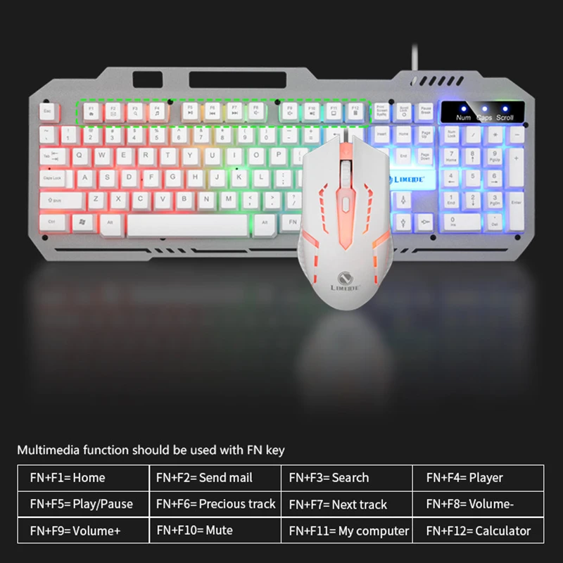 NEW Keyboard T25 Touch Wired Keyboard Mouse Set LED Luminous Esports Desktop Computer Laptop Office Game Keyboard and Mouse Set