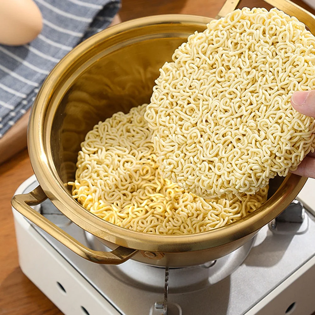 

Stainless Steel Soup With Dual Handles Ramen Pot For Kitchen Noodle Cooking Korean Ramen Cooker Small Metal Pot Stew Milk