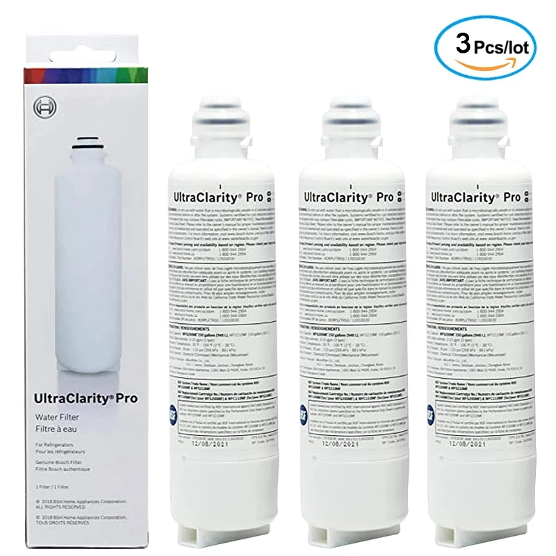 

Replacement for Bosch 11025825 Ultra Clarity Pro Refrigerator Water Filter Compatible with 12028325, BORPLFTR50, (3 Pack)