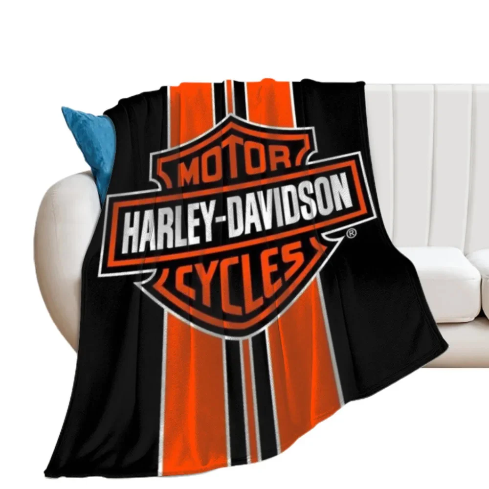 Harley-Davidson Throw Blanket Fuzzy Warm Throws for Winter Bedding3D Printing Soft Micro Fleece Blanket