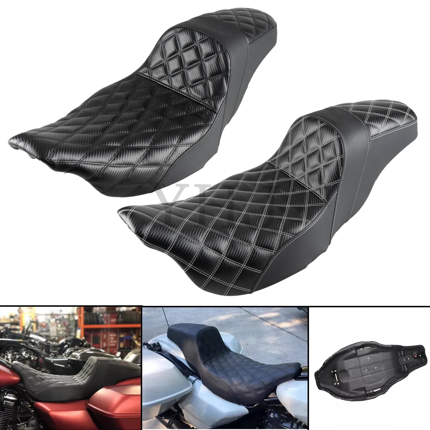 

For Harley Electra Street Road Glide Ultra Classic CVO Road King 08-23 Motorcycle Two Up Seat Front Rear Driver Passenger Seat