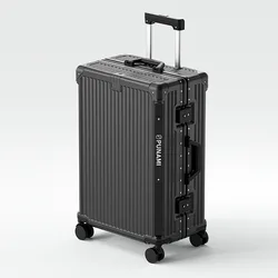 Koffer Aluminium rahmen Handgepäck weibliches Passwort Trolley Gepäck mit USB-Getränke halter männlich 18/24 Zoll Reisetaschen Boarding Box