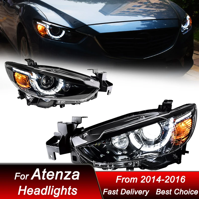 

Pop Car Headlights For Mazda 6 Atenza 2014-2016 Full Led Headlamp Assembly Upgrade High Configure Projector Lens Accessories Kit
