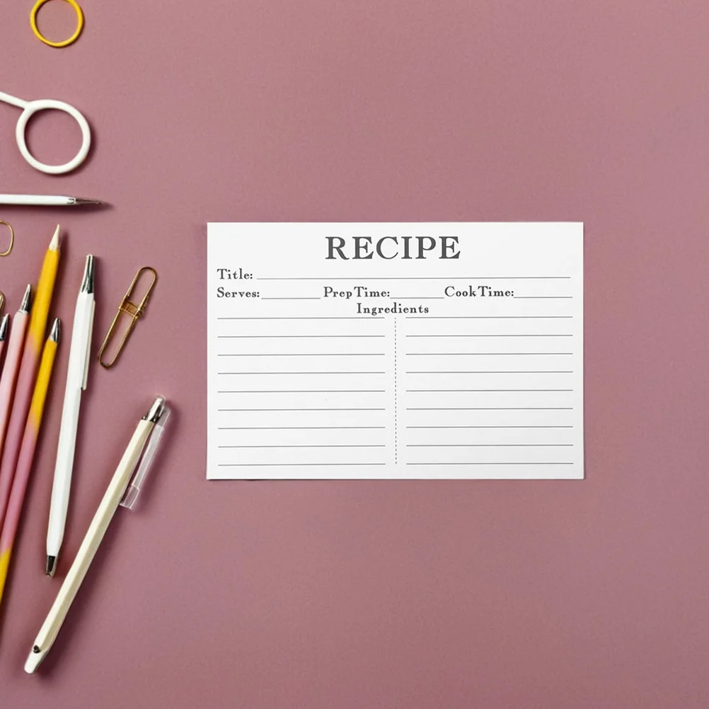 50 قطعة بطاقات وصفة فارغة لحفل الزفاف دش وصفات منظمة المحمولة أنيقة نمط الغذاء ملاحظة بطاقات ورقة وصفة ورقة