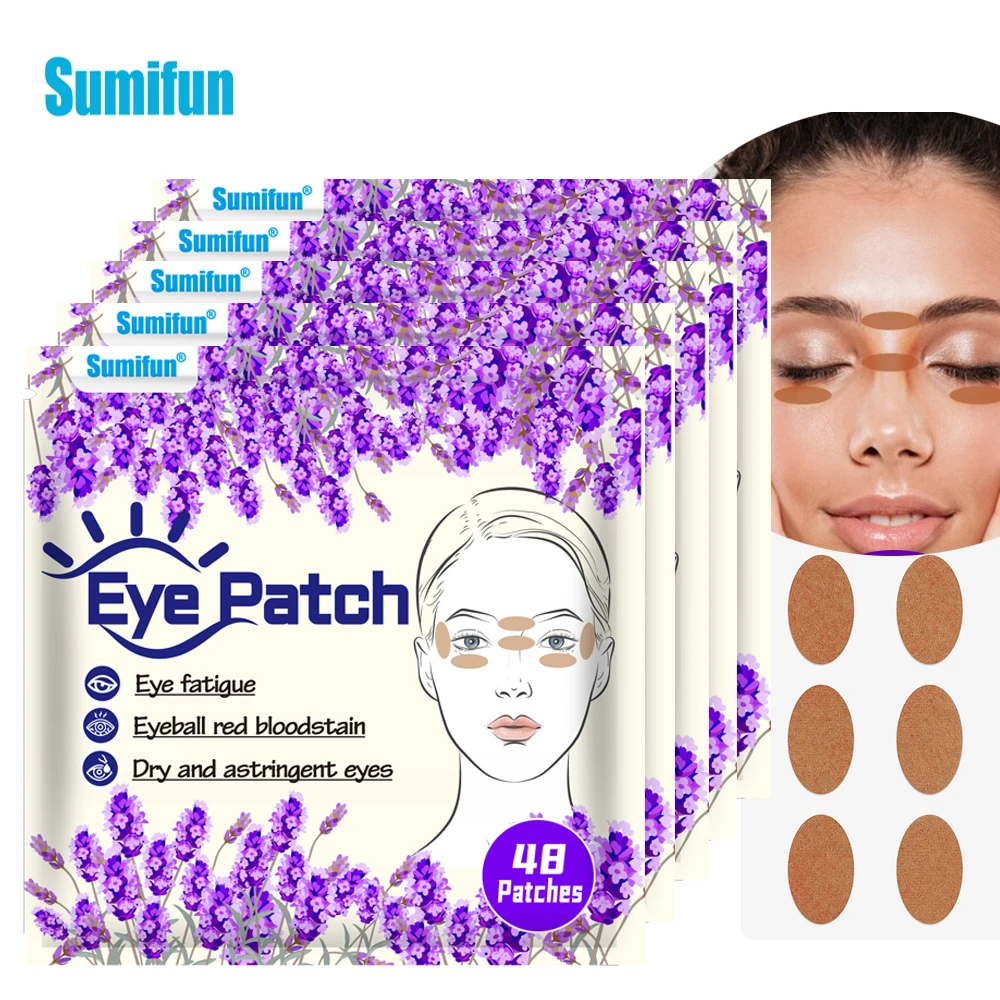 48-240Pcs Lavender Sumifun Eye Protection Patch Relieve Dry Fatigue Sticker Good Vision Treat Myopia Moisturizing Eyes Plaster