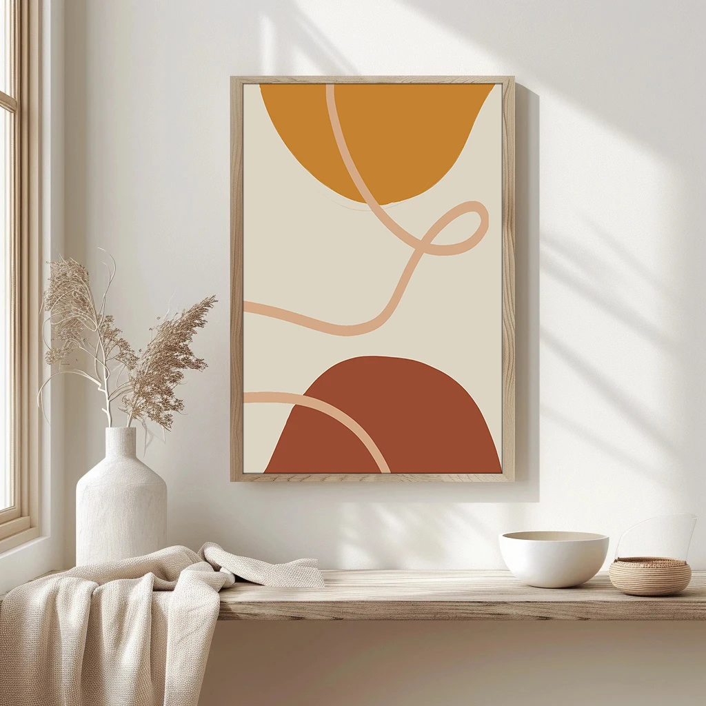 Morandi Style Abstract Painting Modern Artwork Poster Canvas Cloth Fabric Print for Home Decor Wall Art Picture