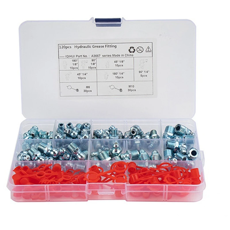 

120 шт./компл., листовая пружинная гайка, смазочные фитинги, смазочные муфты, смазочные фитинги, гидравлическая смазка, прочная, простая в использовании