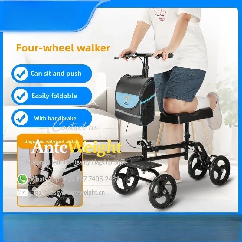 Single-Leg Crutch Walker with Brake, for Fracture & Ankle Injury Recovery | Medical Mobility Aid for Young Adults