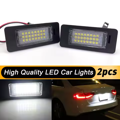 2PCS Car No Error Canbus Led License Number Plate Lights Bulb For Audi A1 A4 B8 A5 S5 A6 S6 A7 Q5 TT TTS 2D For VW 6000K White