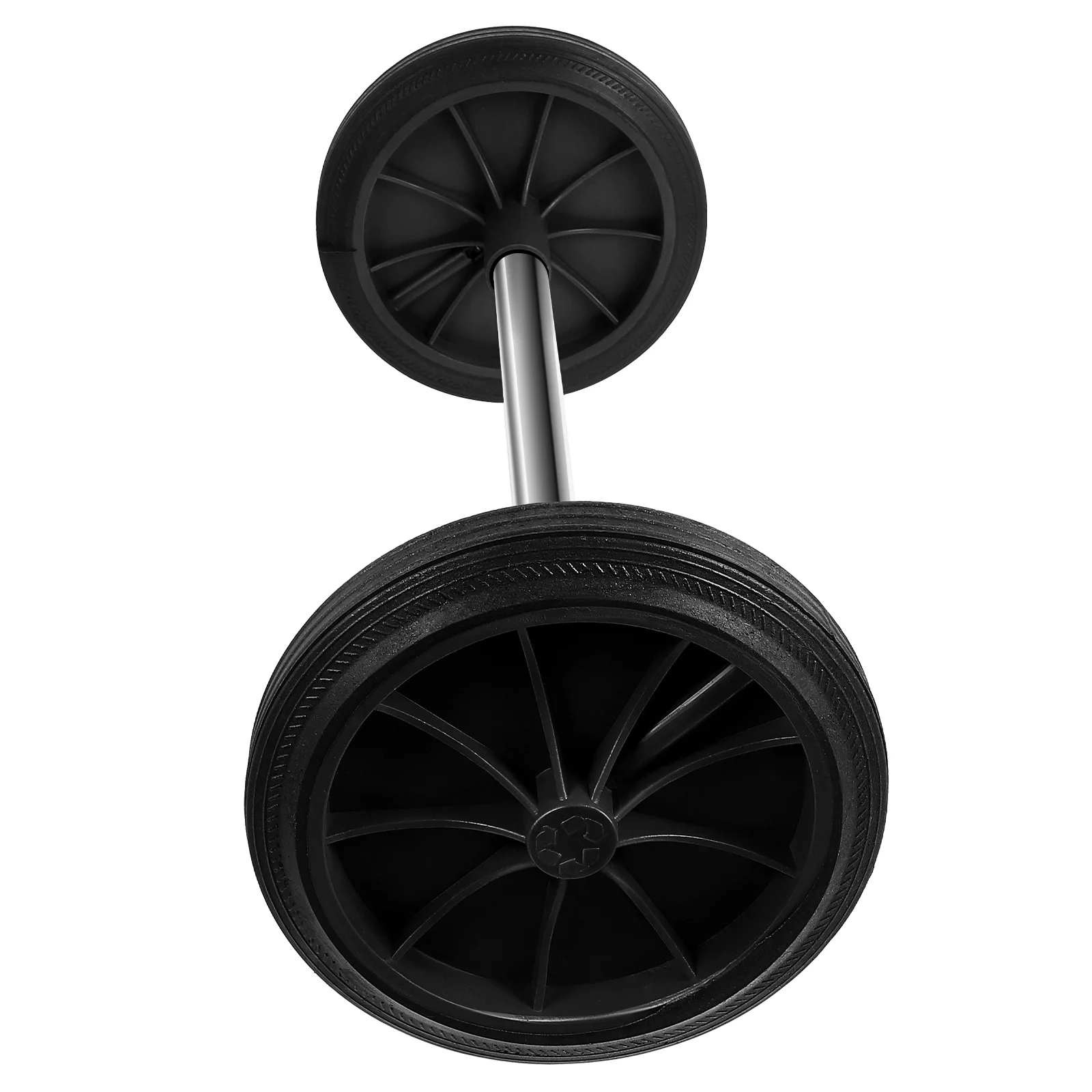 2 Small Rubber 48cm Hollow Axle Plastic Garbage Can Accessories Quiet Maneuver Waste Collection Efficient Trash Carts