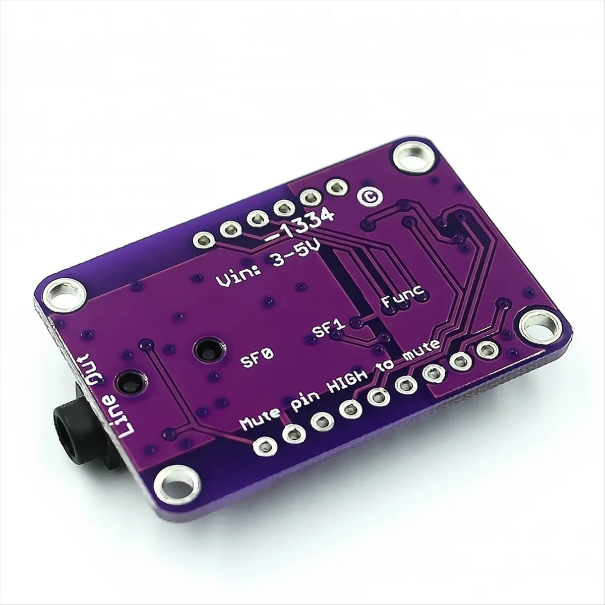 ABAN I2S Stereo Module (UDA1334A): 3.3V-5V Audio Decoder Compatible with for