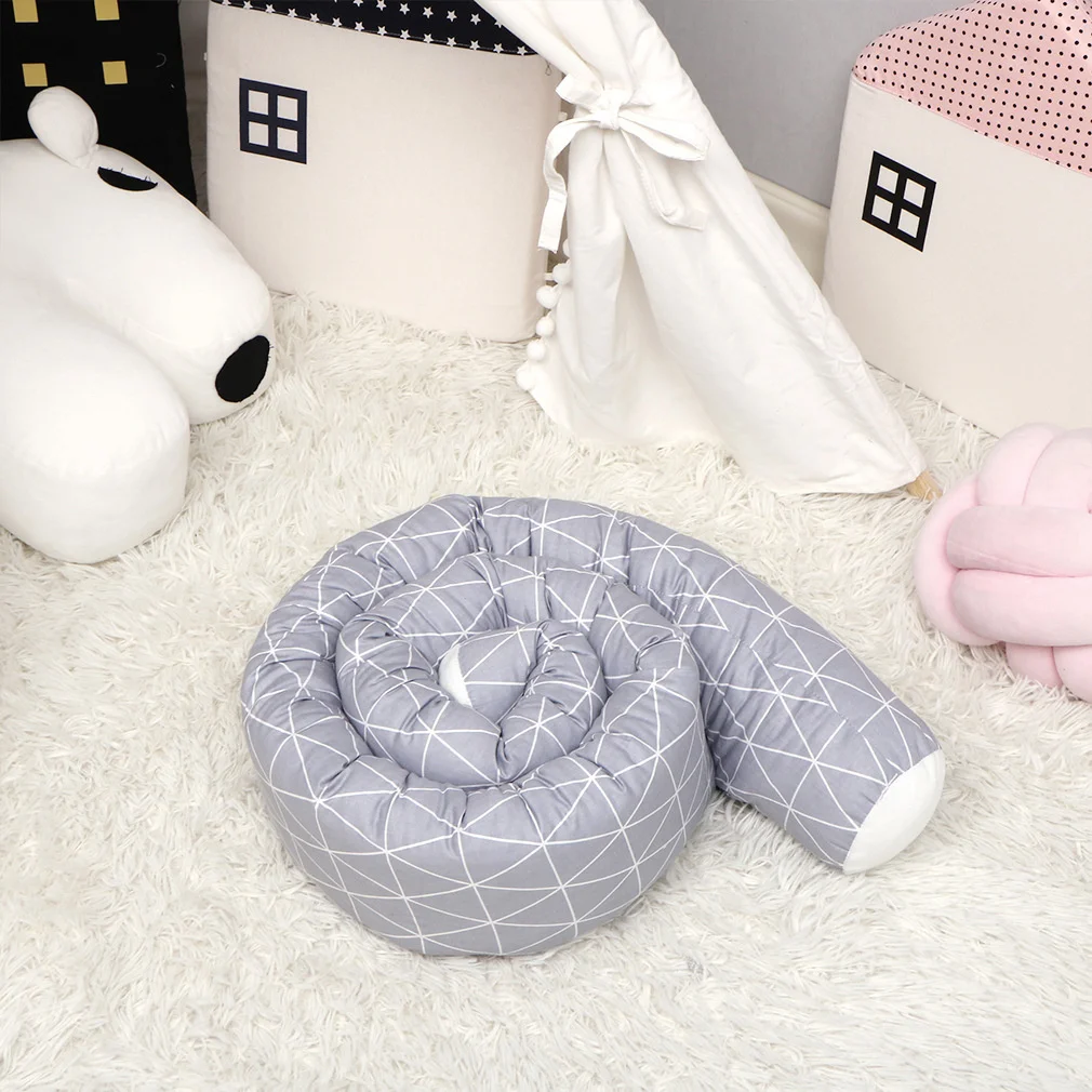 New 200CM Pure Cotton Plaid Newborn Bedding Bassinet Cushion Baby Bed Cot Fence Kids Child Sleeping Protector Bumpers