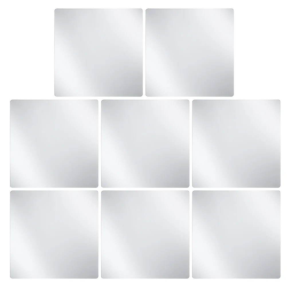 

8Pcs Acrylic Mirror Wall Stickers 15x15cm Self Stick Square Mirrors for Wall Decor Brighten Space Light Reflective Tiles