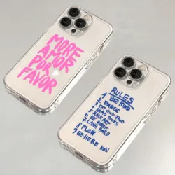 Colorful Maximalist More Amor Por Favor Phone Case For iPhone 16 15 14 13 12 11 Mini Pro Max X XR XSMax 7 8 Plus SE20 Clear