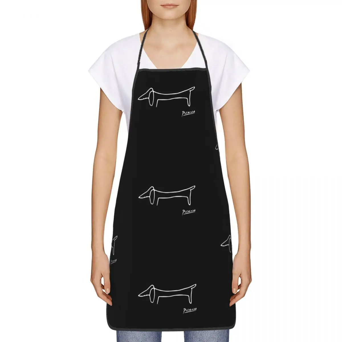 Custom Bib Pablo Picasso Dachsund Dog Apron Men Women Unisex Adult Chef Cooking Kitchen Tablier Cuisine Painting