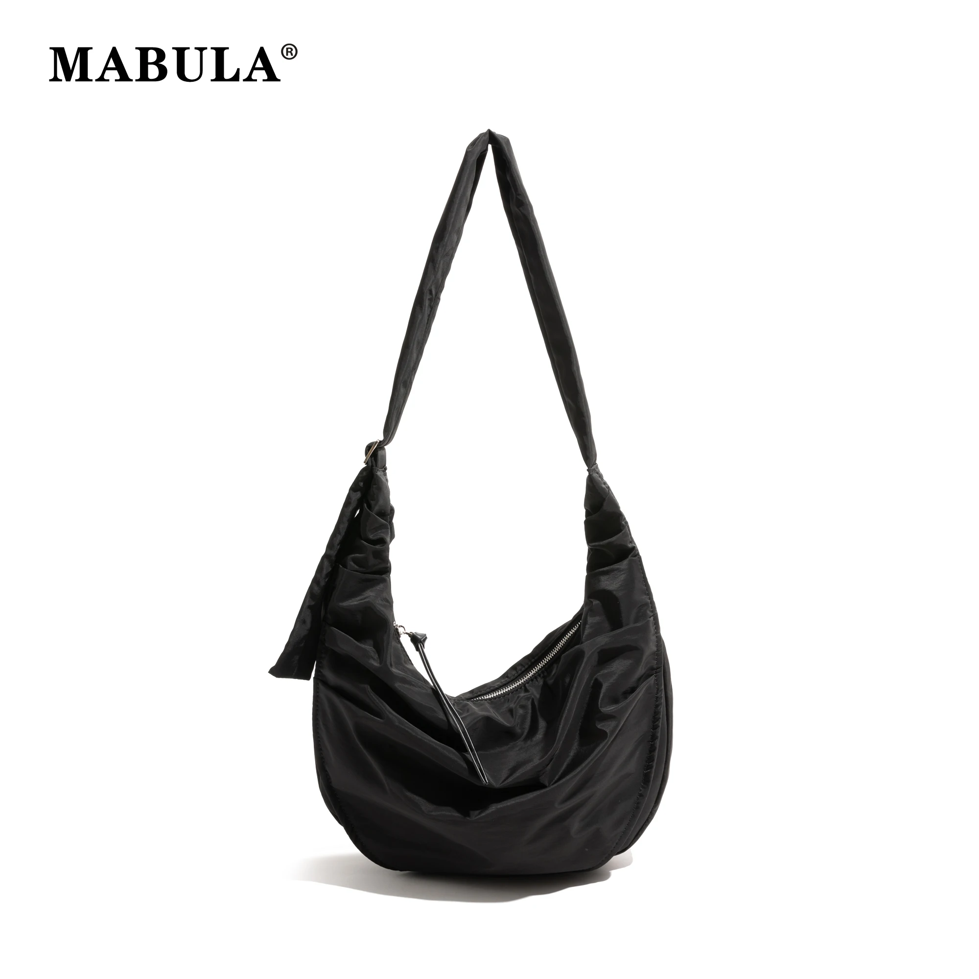 

MABULA Lazy Pleated Fashion Crossbody Satchel Solid Color Simple Cell Phone Purse Versatile Shoulder Shopping Pouch For Women