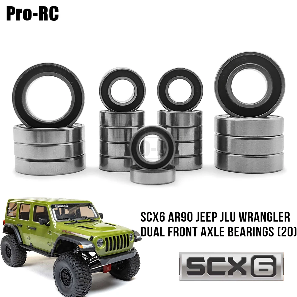 20Pcs Dual Front Axle Bearings Kit For Axial 1/6 SCX6 AR90 Jeep JLU Wrangler & Trail Honcho 4WD RTR Rc Crawler Car Part