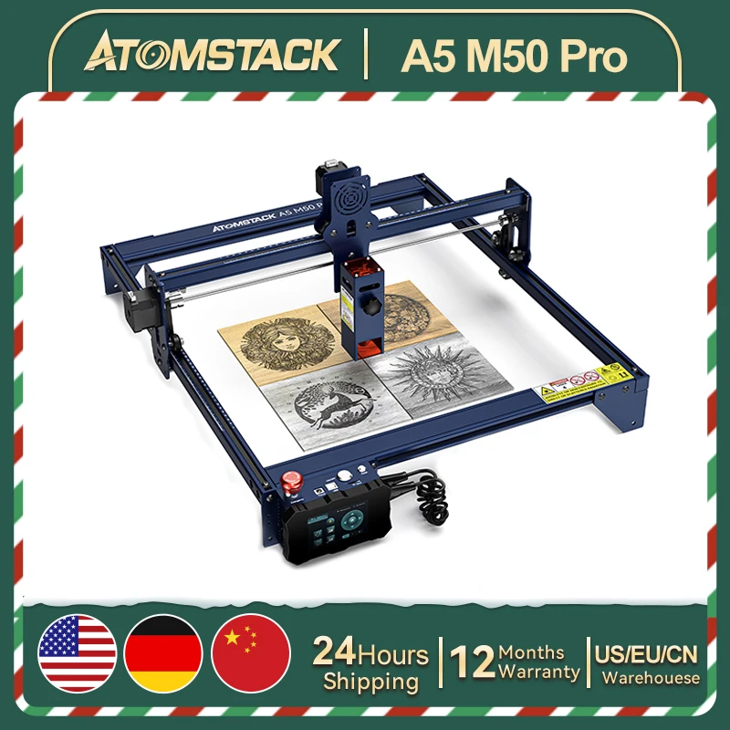 AtomStack A5 M50 Pro Macchina da taglio per incisione laser 410 * 400mm con terminale touch 40W Incisione in acciaio inossidabile Legno acrilico