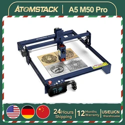 AtomStack A5 M50 Pro Maszyna do grawerowania laserowego 410 * 400 mm z zaciskiem dotykowym 40 W Grawerowanie Stal nierdzewna Drewno Akryl