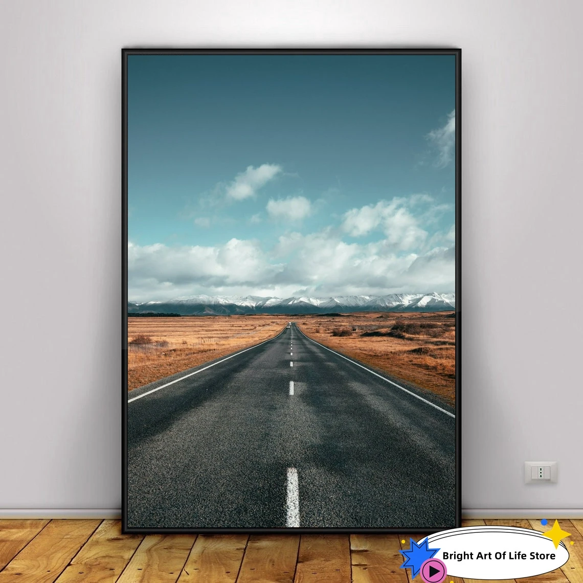 Road To The Snowy Mountains Print, Travel Vibe Wall Art Print, Beautiful Photography Print From New Zealand Art Poster