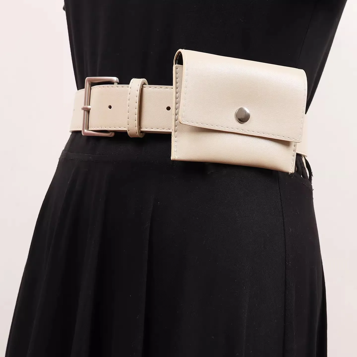 

Women's Fashion Black PU Leather Bag Cummerbunds Female Dress Corsets Waistband Belts Decoration Wide Belt R3348