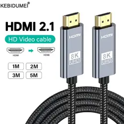 HDMI 2.1 Cable HDMI Cord 8K 60Hz 4K 120Hz 48Gbps EARC ARC HDCP Ultra High Speed HDR for HD TV Laptop Projector PS4 PS5 5M