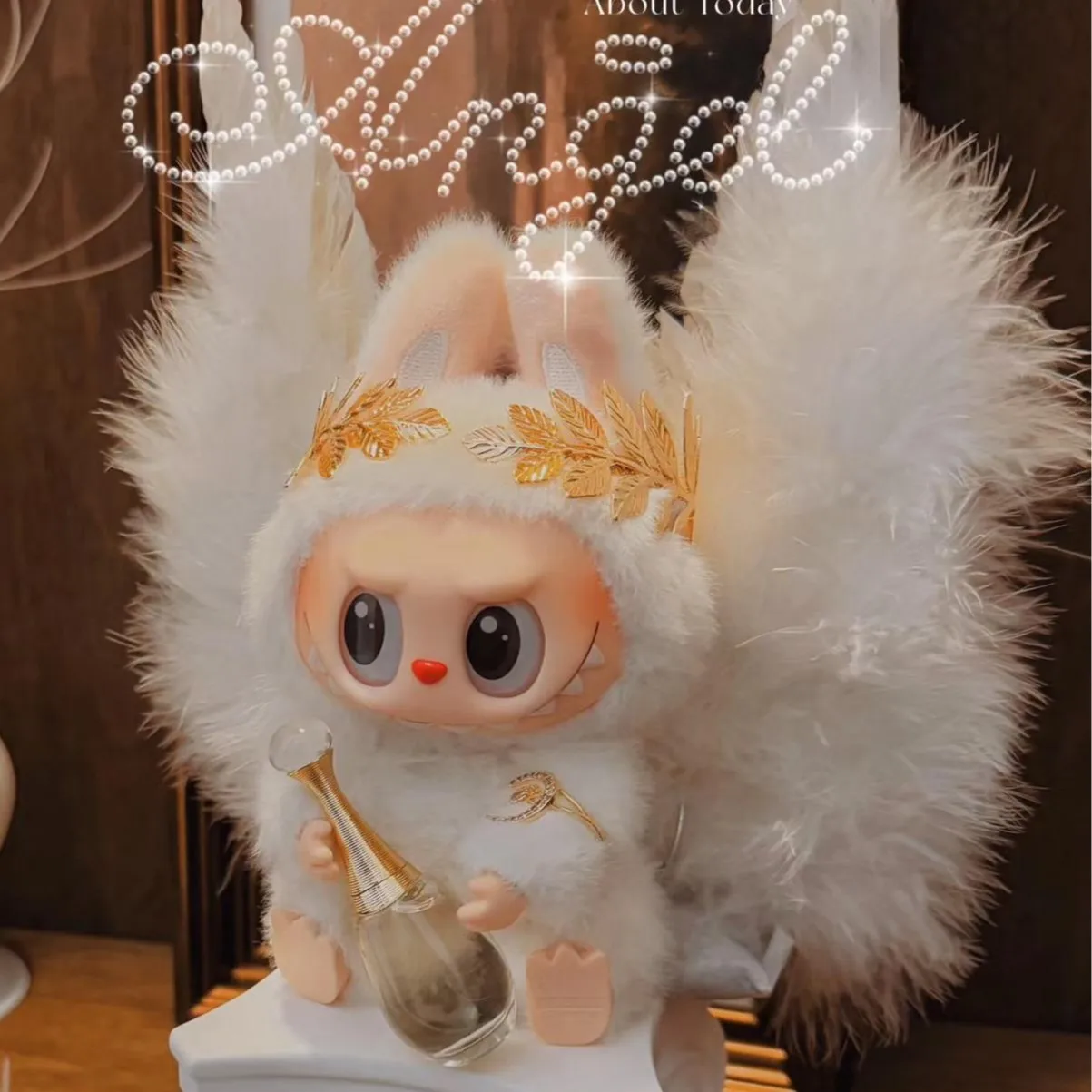 

For 15-17cm Labubu Doll Clothes Angel Wings Accordion Decoration Fashion Clothes Dolls Accessories For Labubu Outfits