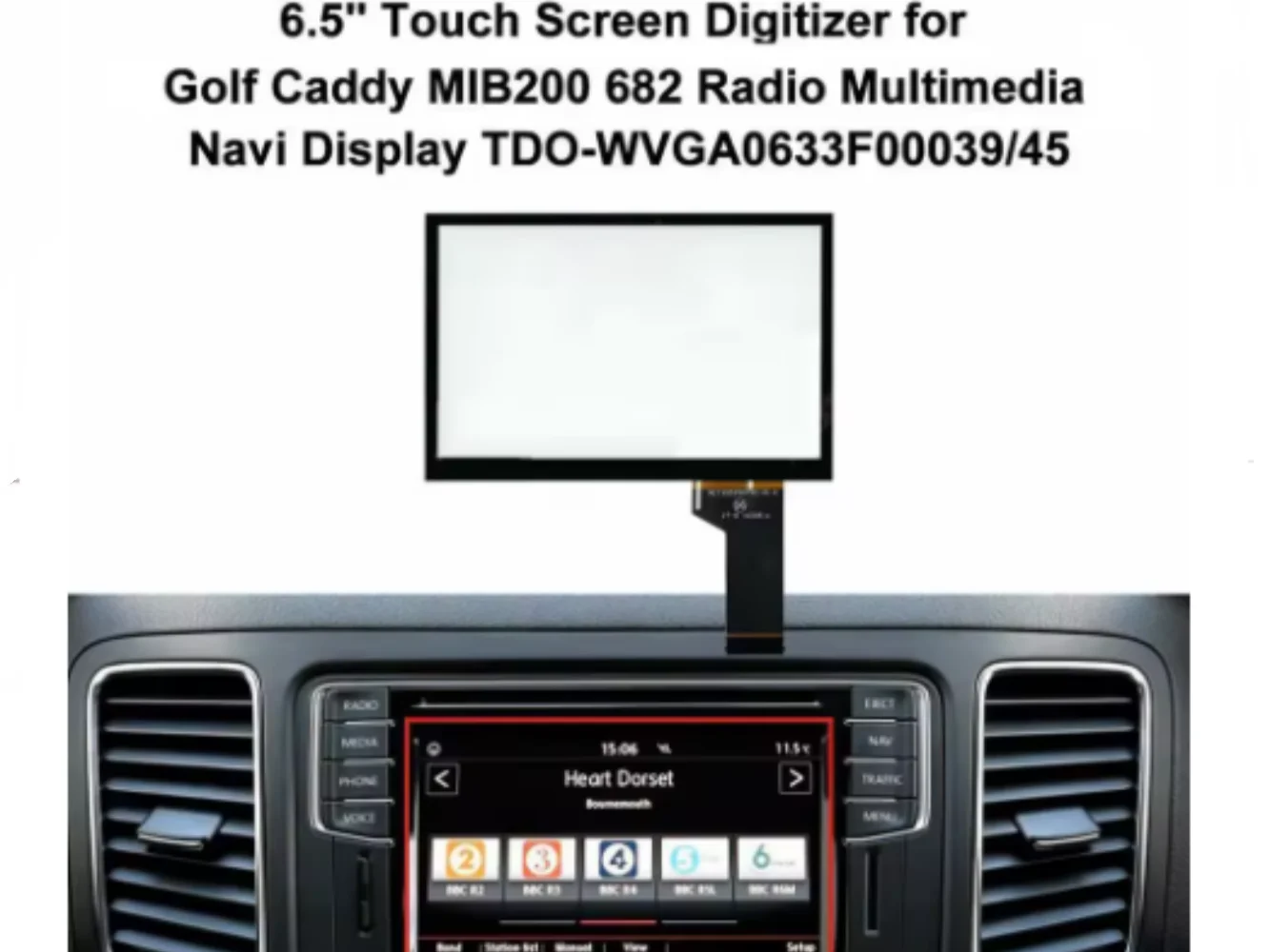 

Подходит для Volkswagen MIB2 MIB STD2 радио мультимедиа Navi 6,5-дюймовый сенсорный экран