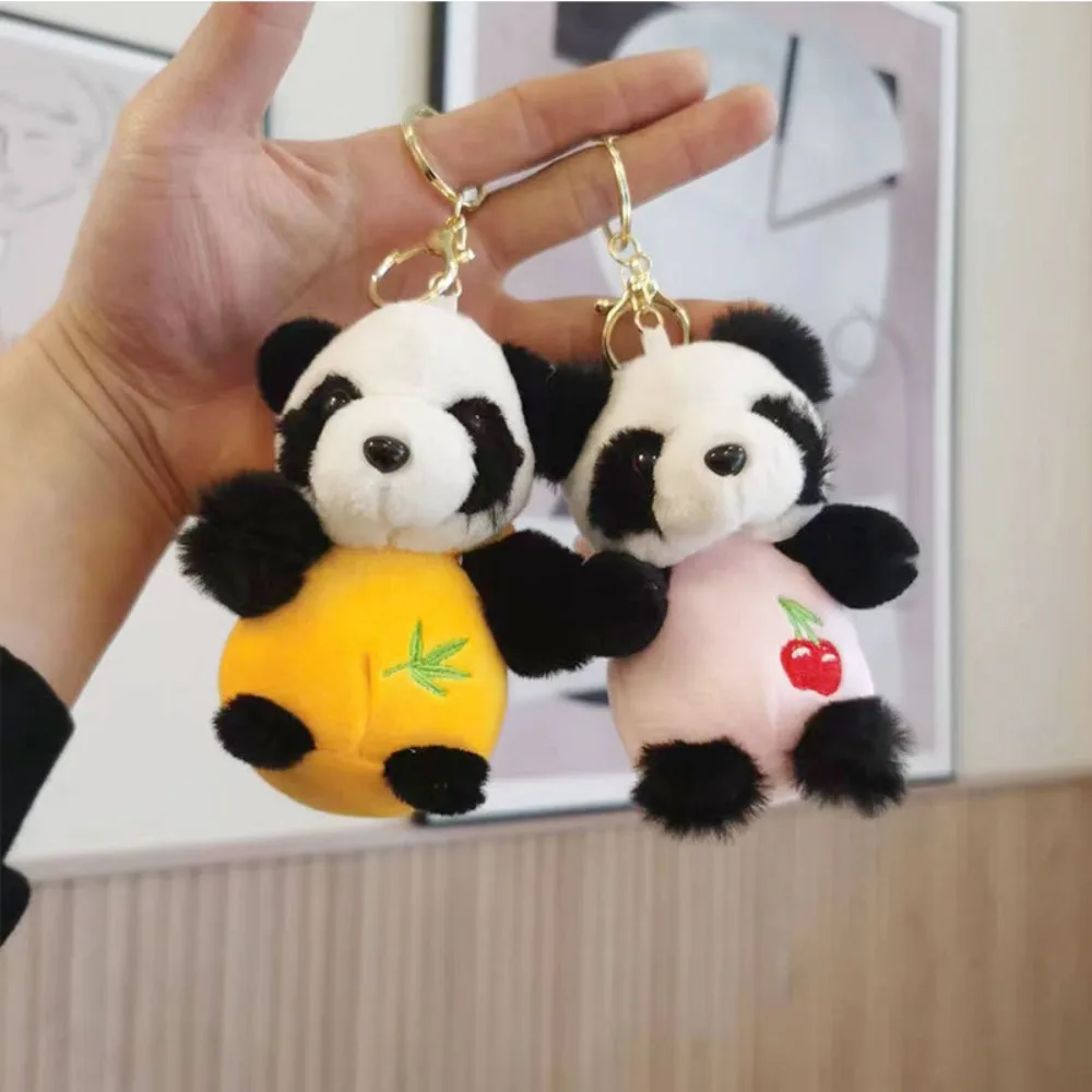 Souvenirs Plush Doll For Men And Women Short Pile Car Pendant Panda Key Ring Chinese Style Trinkets Backpack Bag Key Chain