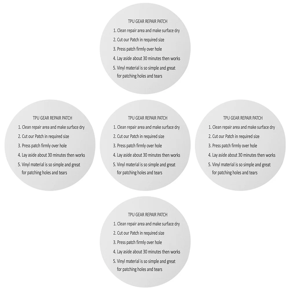 

5pcs Waterproof Patches Tpu Adhesive Sturdy Leakproof Repair Kit For Inflatable Kayaks Swim Ring Raincoat Tent Pvc Pipe Outdoor