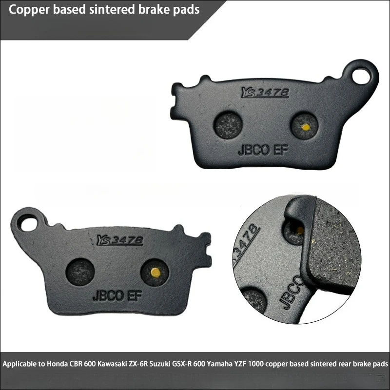 

Suitable for Honda CBR 600 Kawasaki ZX-6R Suzuki GSX-R 600 Copper Based Rear Brake Pads
