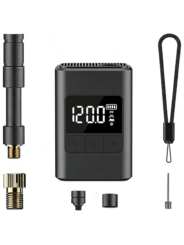AliExpress NONE Mini Portable Electric Wireless Air Pump 120PSI Fast Charging with LED Display, Suitable for Bicycles, Motorcycles, Sports Balls