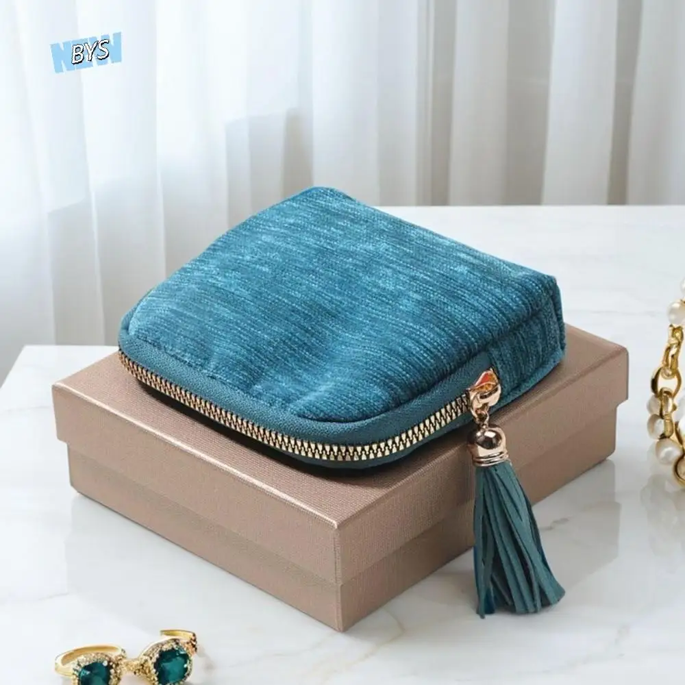 Cosmetic Bag Five-Layer Jewelry Packing Bag Velvet Tassel Jewelry Storage Bag Organizer Large Capacity Jewelry Holder Rings #1