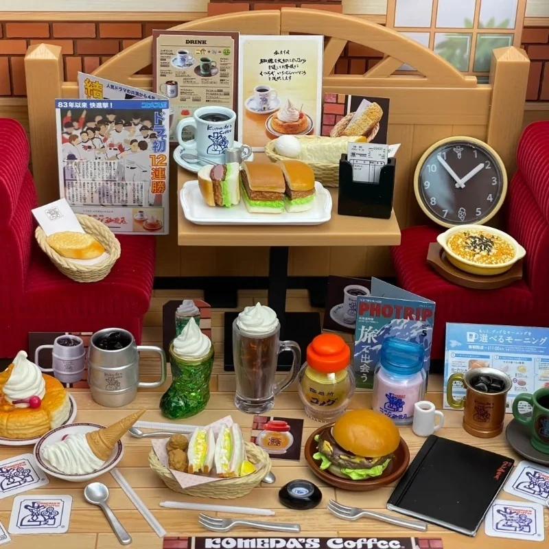 Re-ment Komeda Coffee Shop Miniaturszenen-Ausstellungsartikel, offizielles Blindbox-Sammelspielzeug in Eiform für Fans