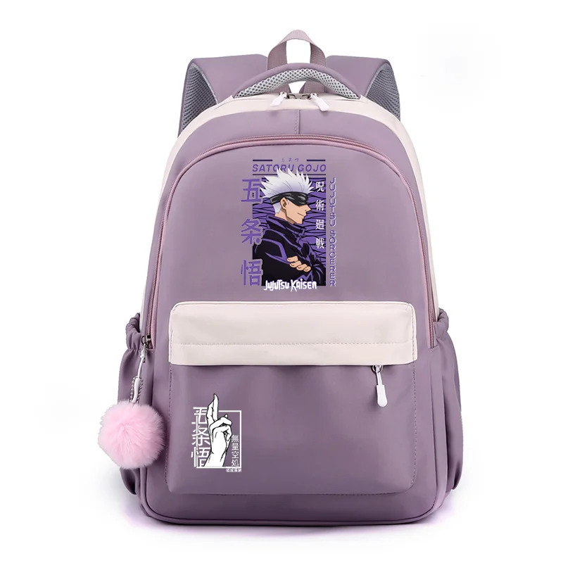 Popular anime satoru gojo padrão mochila nova casual rua anime mochila satoru gojo legal mochila escola saco